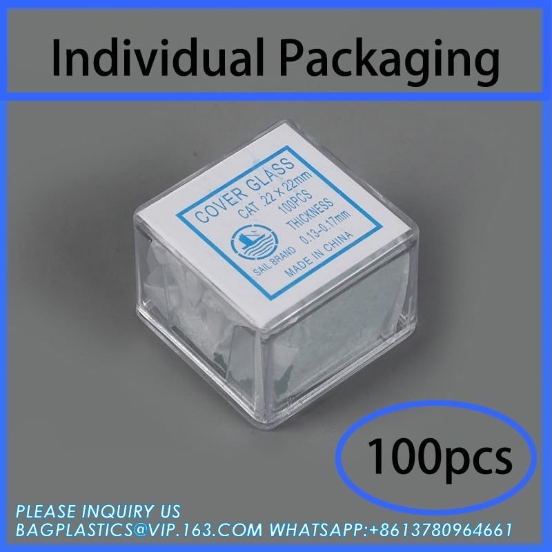 Microscope Slides And Covers, 100 Slides(1" X 3"), 100 Coverslips(0.87" X 0.87") Blank Glass Slides For Microscope