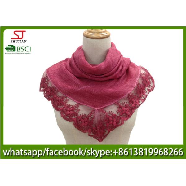 Chinese factory embroider square lace thin scarf 100% Polyester 100*100cm spring summer autumn keep fashion