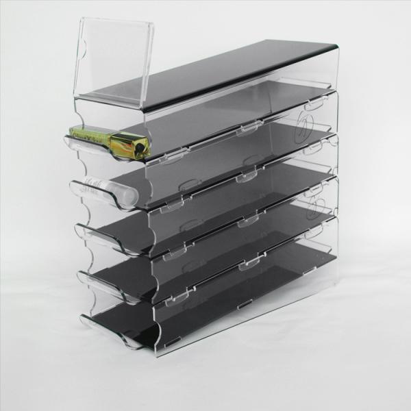Slanted Acrylic Makeup Rack for Cosmetics Compartment Plexiglass Lipstick Display Stand