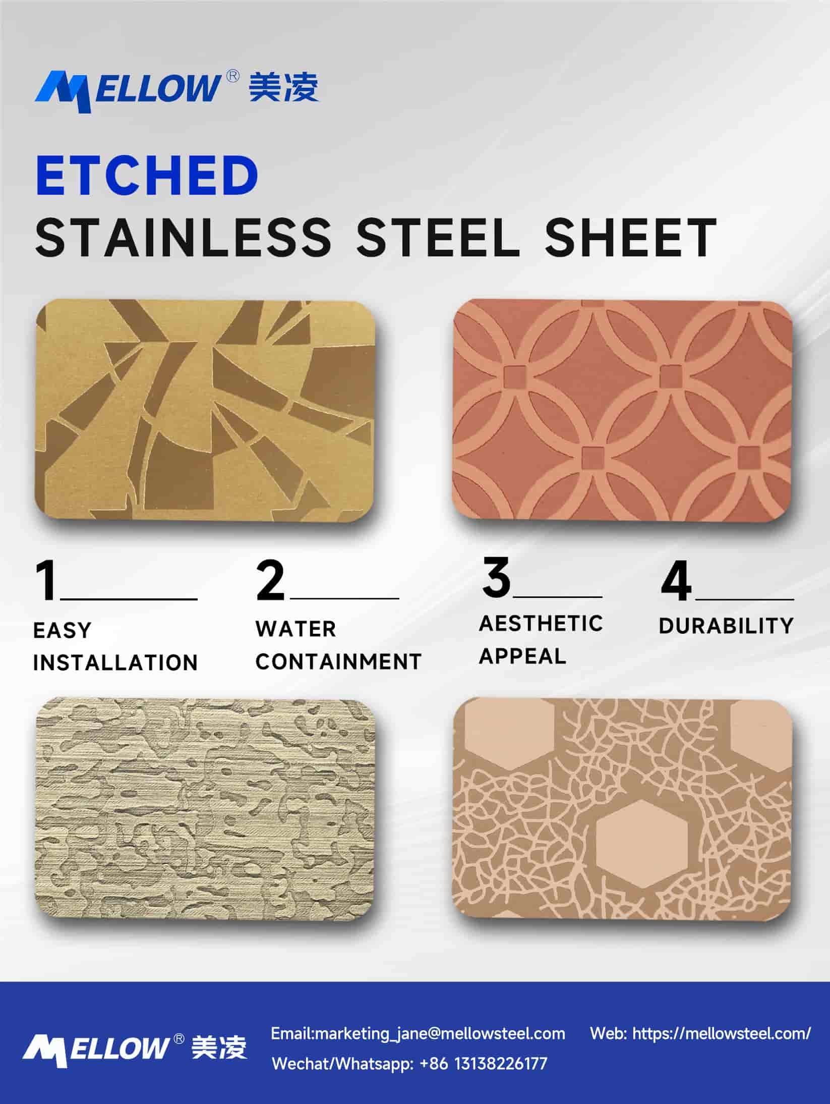 OEM Geometric Decorative SS316 Stainless Steel Etching Sheet Panel