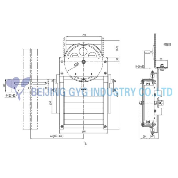 TENSION DEVICE GX-350A ELEVATOR SAFETY PARTS, SHEAVE DIAMETER 240MM