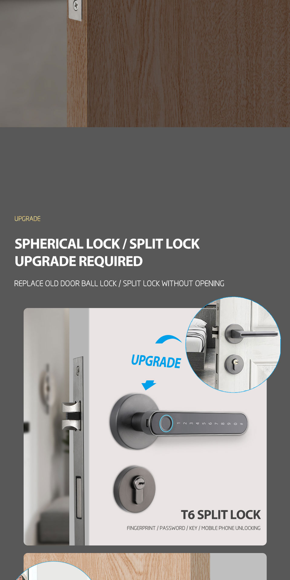 S604L Fingerprint Door Locks Tuya Smart Lock Door Thickness 35mm-55mm