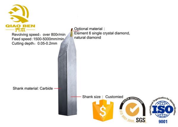 Quality Monocrystal Diamond Lathe Cutting Tools R Angle Turning Tool RA0.1 Finish for sale
