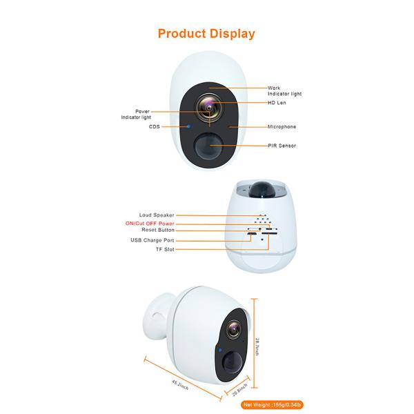 Ultra Low Power Camera With Body Sensor Two Way Audio Mini Indoor Outdoor Wireless Camera