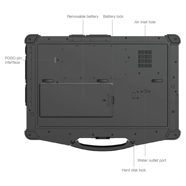 Industrial Rugged Laptop Computer Core I5 I7 Double Batteries Fingerprint Waterproof IP6 For Military Computer