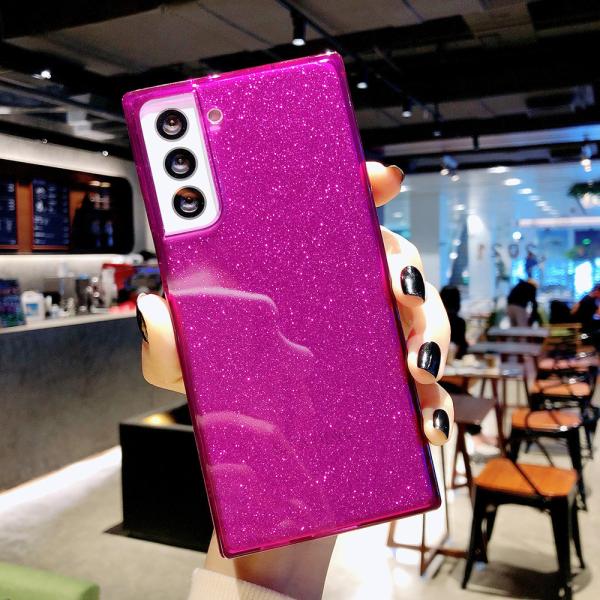 1.5mm Shockproof Phone Cases Neon Square Shape Decorated With Glitter Paper