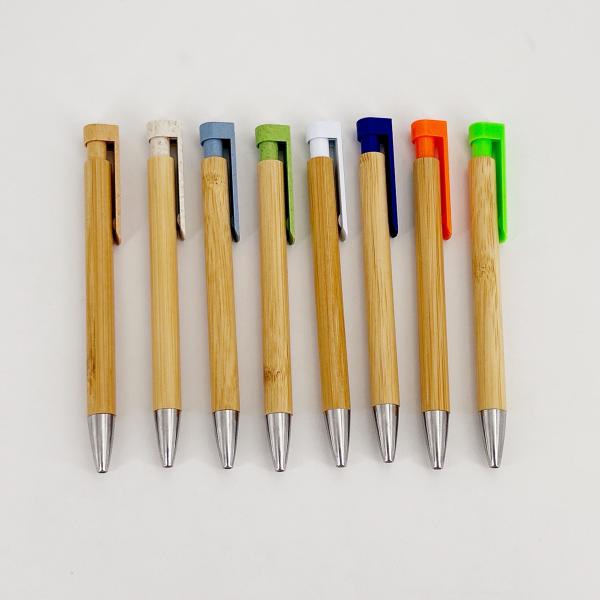 Quality Creative Promotional Bamboo Wood Pen 1.0mm Environmently Retractable Ballpoint Pen for sale