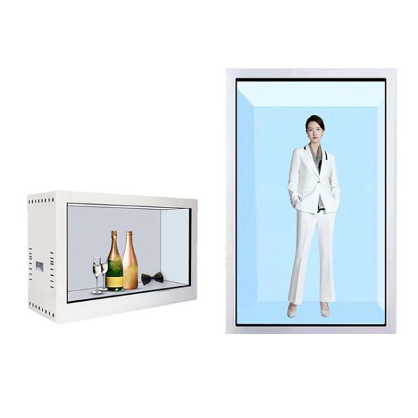 55 inch High-Brightness see through lcd panel Wall-Mounted Floor-Standing 3D Touch Digital Signage Display IP65 for Elevator