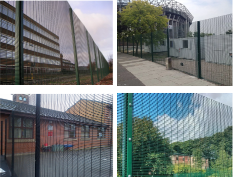 358 Burglar Fence Black Welded Wire Mesh Fencing Panels High Security