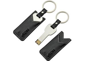 China Fast Speed 8g Usb Memory Stick , Black Leather Usb Stick With Embossed Logo on sale
