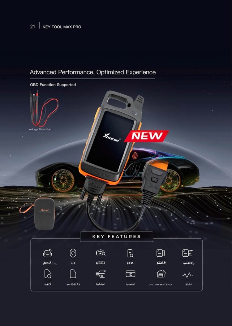 Original Xhorse Code Reader 2023 VVDI Max PRO Key Programming Tool Set at 12V Voltage