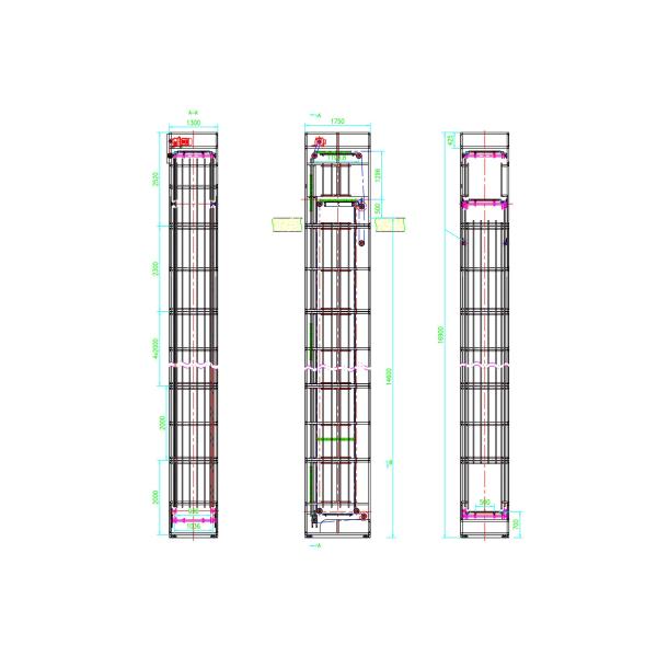 Electric 2000kgs Platforms Continuous conveyor elevator systems