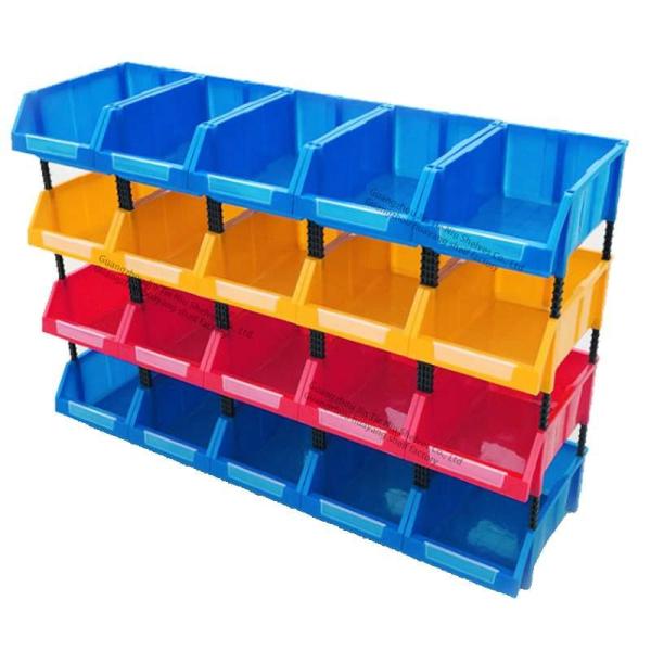 5Lbs 2kg Plastic Stacking Boxes Front Opening Storage Containers For Garage