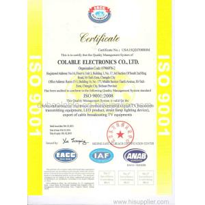Colable Electronics Co., Ltd. Certifications