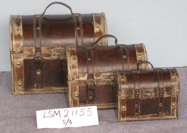 Quality Burnt Logo Eco L38x27.5 Wood Storage Trunks Chests for sale