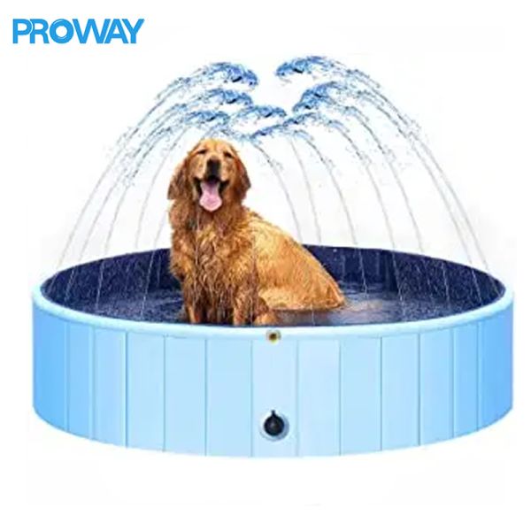 Foldable PVC Pet Pool: Collapsible Dog Swimming Tub with Drain Plug—Portable, Durable Bathing Pool for Dogs/Cats (Outdoor/Indoor Use)