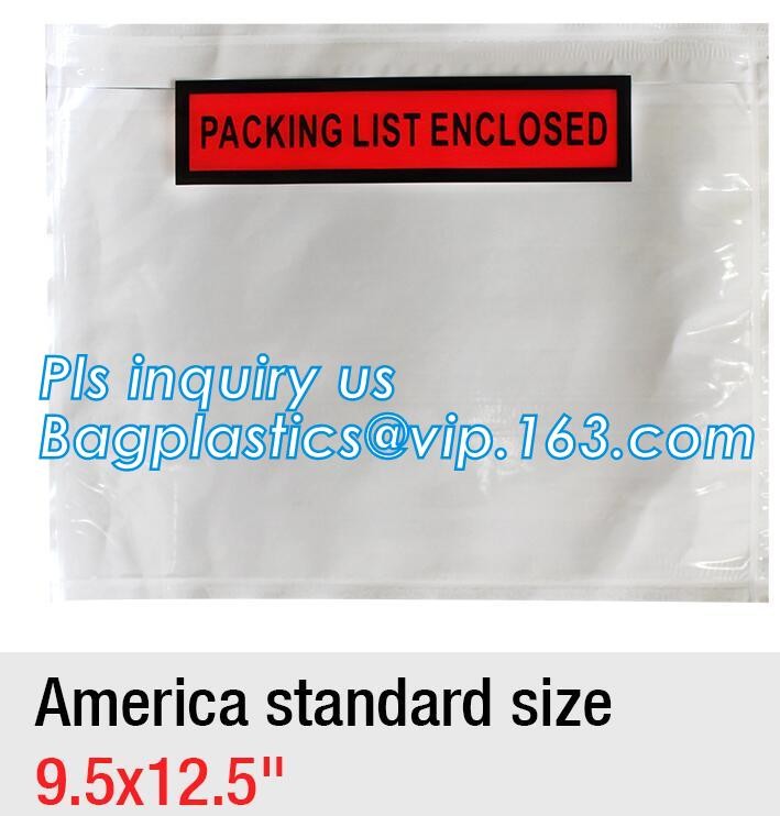 TNT DHL shipping packing list document envelopes, packing list padded envelope, tamper proof express use plastic packing