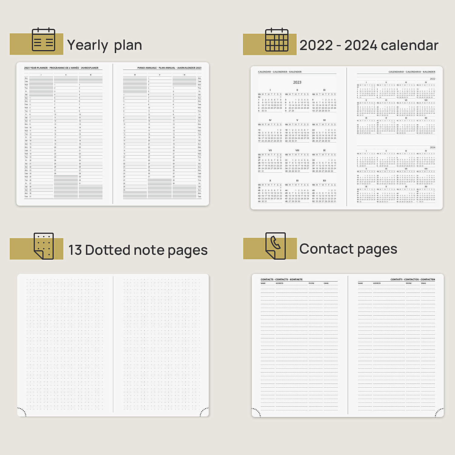 365 Days 80gsm Paper A5 Green Daily Planner 2023 Customization Daily Schedule