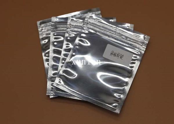 Quality Shiny Silver Anti Static Poly Bags , Static Dissipative Bag With Zipper for sale