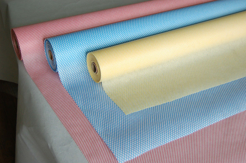 Blue Wave Printed Viscose Rayon Foam Bonding Nonwoven Wiping Cloth for Home or Hotel Cleaning