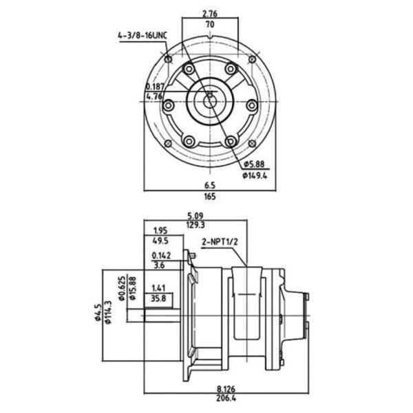 Flange Mounting 3000RPM Rotary Vane Type Pneumatic Air Motor