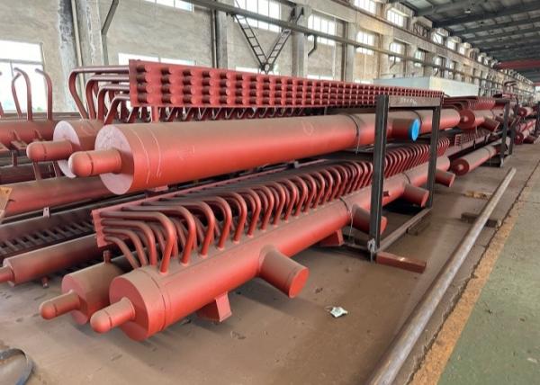 Quality High Efficiency Copper Boiler Header Horizontal Hot Water Output for sale