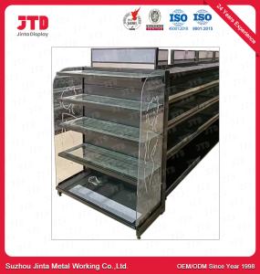 Cosmetic Supermarket Display Shelf With Acrylic Side Boards