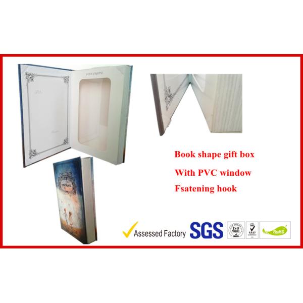 Personalized Paper Gift Packaging Box, Uv Coating / Foil Stamping Book Shape Rigid Gift Boxes