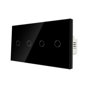EU/UK 157*86mm Compact Touch Switch 4Gang Push Button Wall Switch Suitable For Round Installation Box