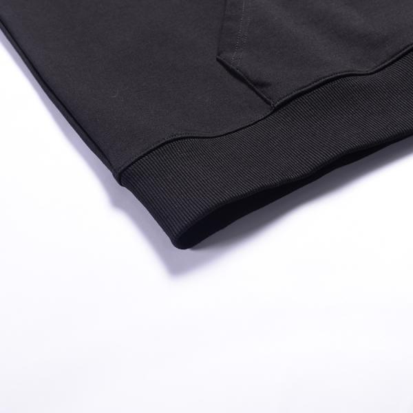 Custom logo men's hooded long sleeve sweater fashion,wholesale organic mens winter sweater black