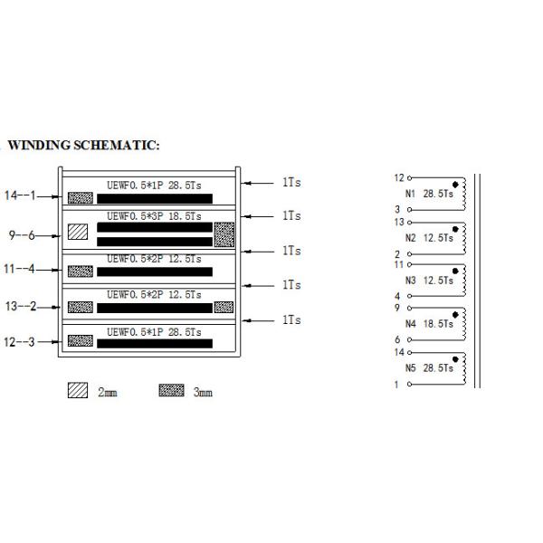 ETD34 Large Power Transformer High Frequency UL Low Height Screen Protect