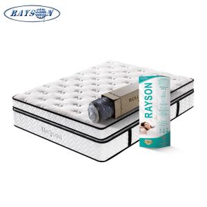 China White Queen Size Hybrid Pocket Spring Mattress With Double Spring Bed Net wholesale