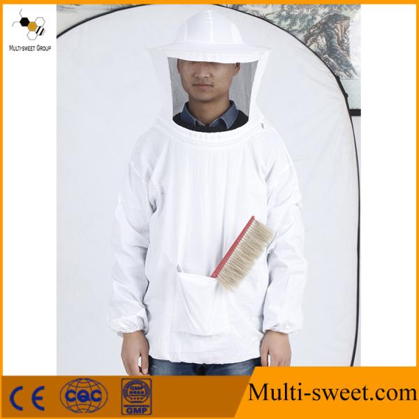 White Polyester Beekeepers Ventilated Bee Jacket With Veil