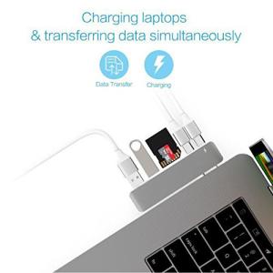 Aluminum TB 3 USB Type-C Hub Adapter Dongle for 2016/2017 MacBook Pro 13''and 15'' Most Compact