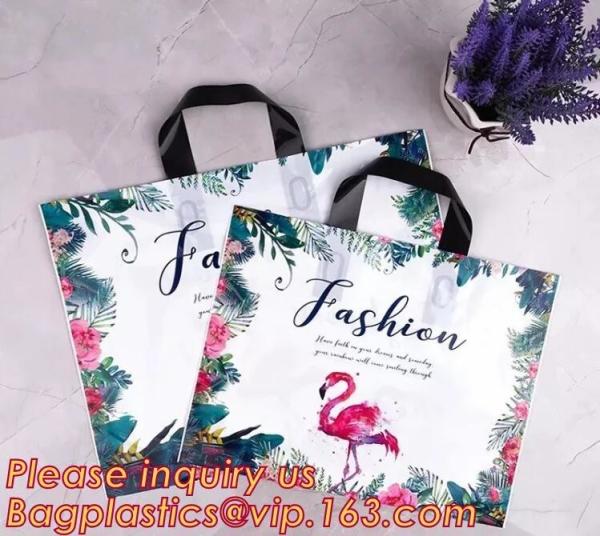 Quality Eco Friendly Biodegradable Plastic Soft Loop Handle Bags,Retail Soft Loop Handle Shopping bags,Recyclable clothing packa for sale