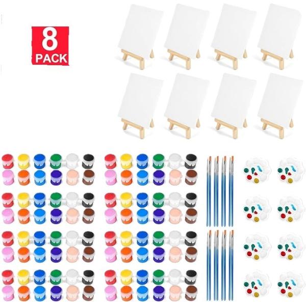Quality Custom Size Canvas And Paint Set With 16 Paint Brushes 8 Canva 8 Wood Easel 8 Plate for sale