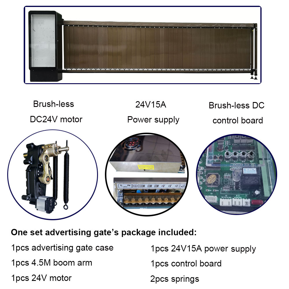 Insulation Class F Automatic Remote Control Flap Barrier Gate With Light