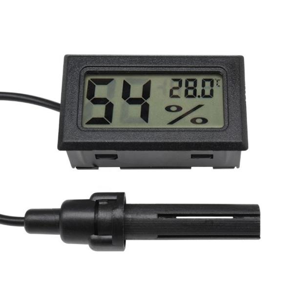 Quality Mini Probe Digital LCD Thermometer Hygrometer Humidity Temperature Meter Indoor Display Black for sale