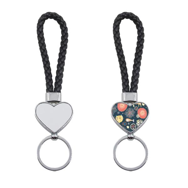 Sublimation PU Rope Keychain Key Ring Custom Blank Sublimation Car Key Chain