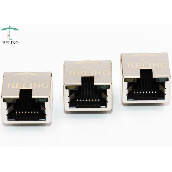 Shielded RJ45 Plug Connector Female Modular Jacks With LED For VOIP Gateway Setup