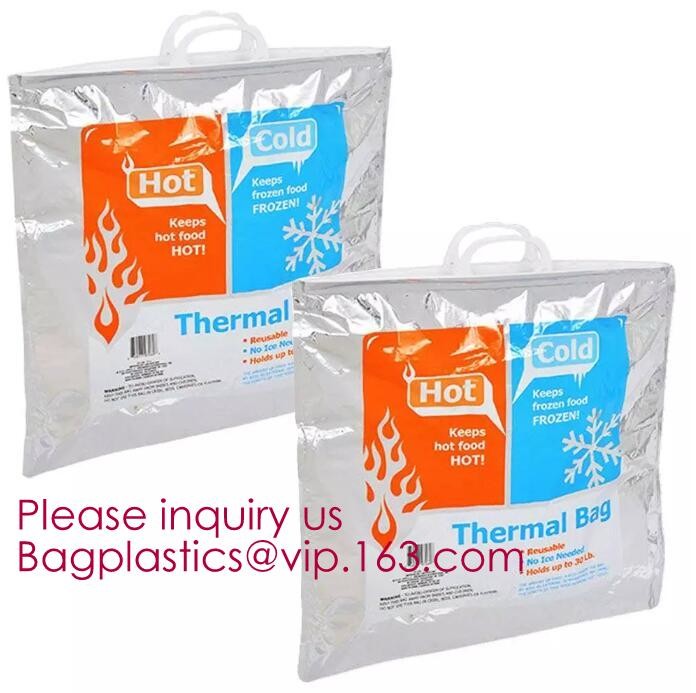 Custom Packing Aluminum Foil Zip-Lock Grocery Handle Thermal Insulation Cooler Bag For Outdoors,Promotional Insulated La