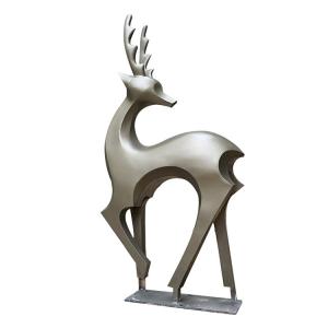 Outdoor Deer Statues Stainless Steel Horse Sculpture Metal Animal Yard Art