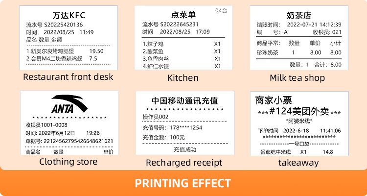 High Speed Usb Bluetooth Universal Ticket Thermal Bill Receipt Printer Year 1-Year