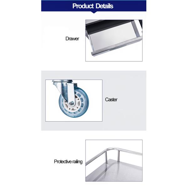 Stainless Steel Medical Medicine Trolleys Cart For Hospital Patient