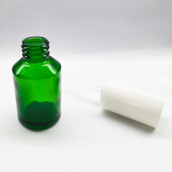Green Essential Oil 30ml Sloping Shoulder Bottle Plastic Cap Dropper