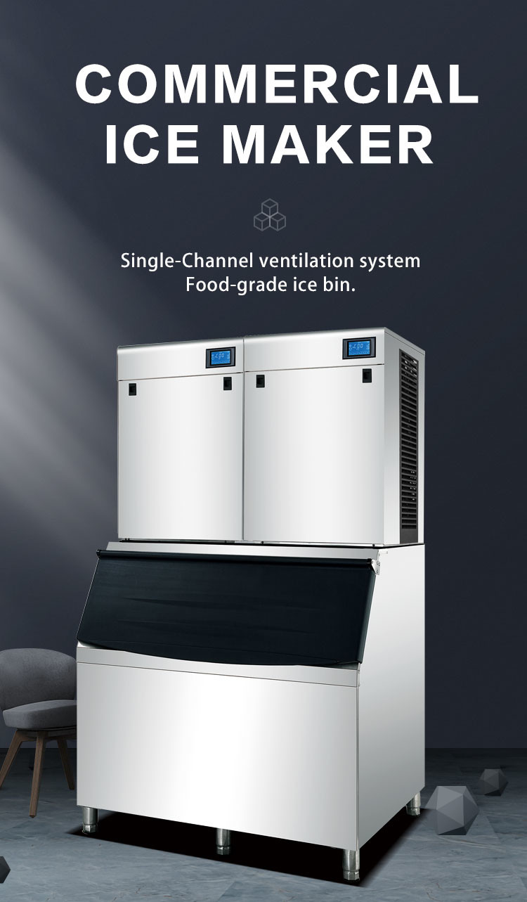 1000 KG Dice Shape Ice Cube Machine Automatic Air Cooled Ice Cube Machine