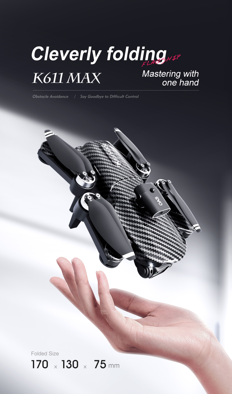 K611 Max 4k Dual Camera Drone Wide Angle Obstacle Avoidance Battery Type lipo battery Optical Flow Hovering Fpv Drone
