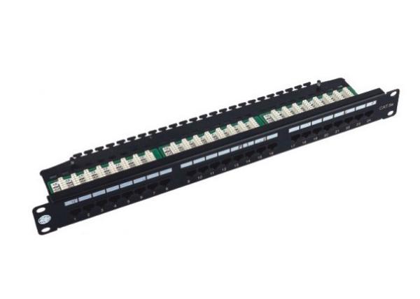 Quality UTP Patch Panel 24 Port Cat6 , Cold Roll Steel 19" IDC Krone Cat6 Patch Panel for sale