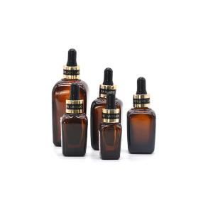 Square glass dropper bottles bottle with 15ml 30ml pump