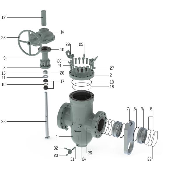 API 6D WCB Flat Full Port Flanged Gate Valve 20 Inch 600lb BW End Thru Conduit